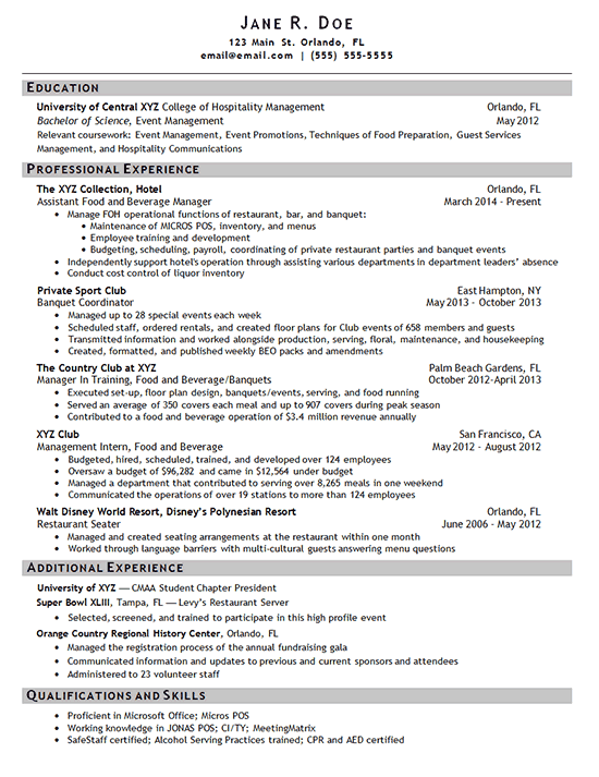 manager hotel resume manager hotel resume