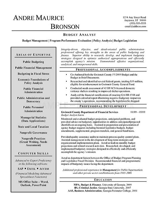 resume example budget analys resume example budget analys