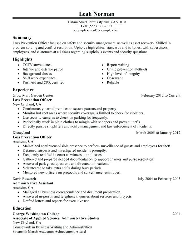 security manager resume loss prevention officer resume security manager resume loss prevention officer resume