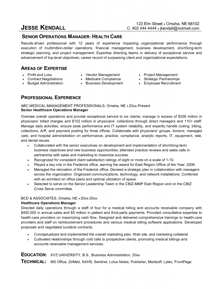 senior operasional manager healthcare resume senior operasional manager healthcare resume