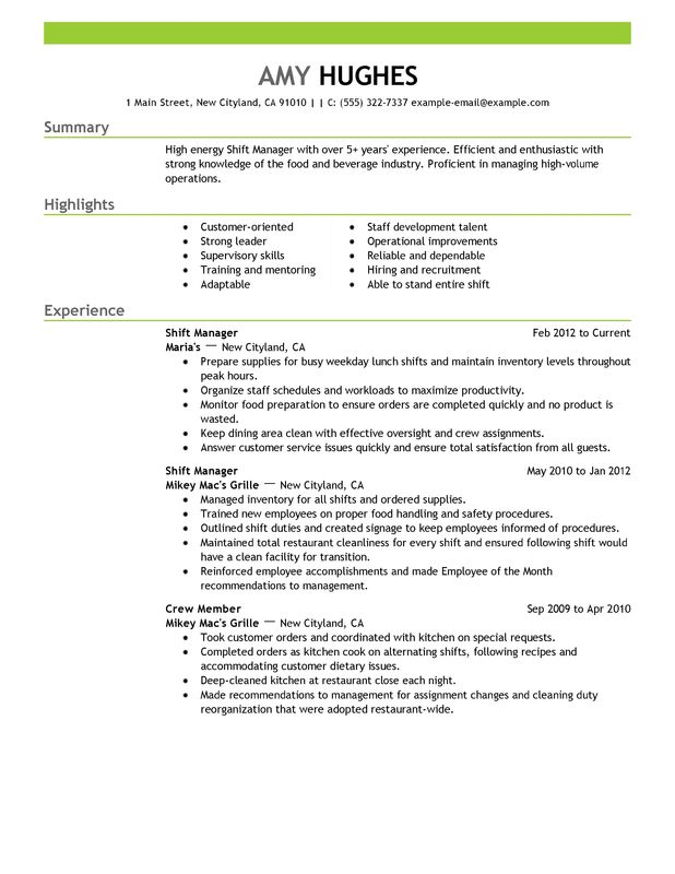 shift manager food and restaurant shift manager food and restaurant
