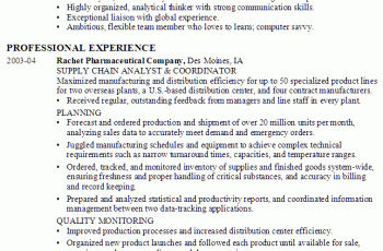 supply chain management resume sample
