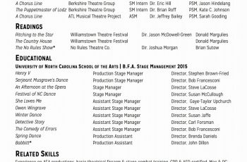 templates of stage manager resume