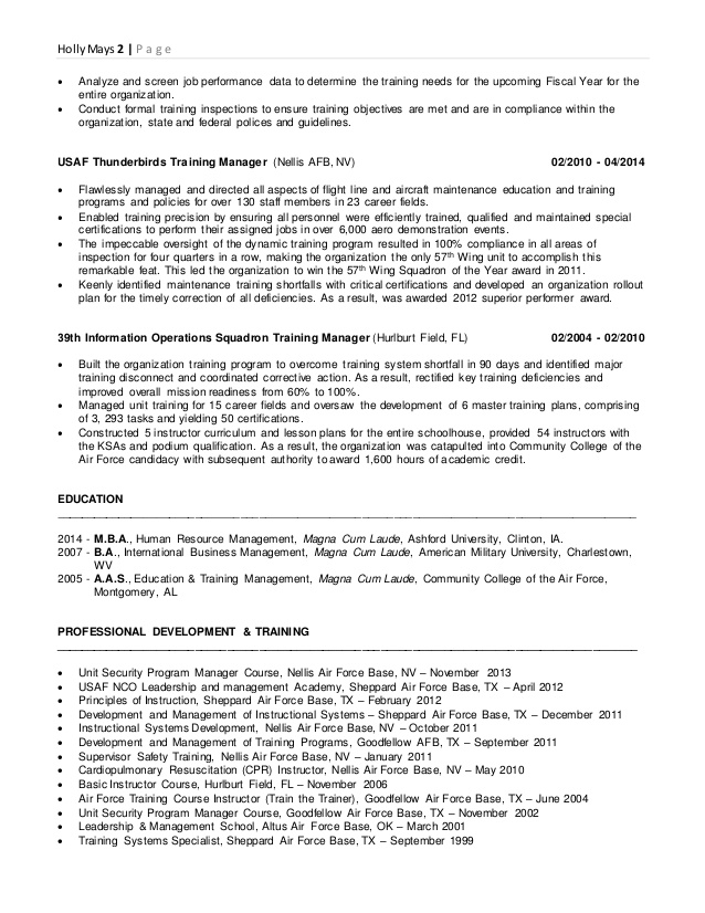 training manager resume training manager resume