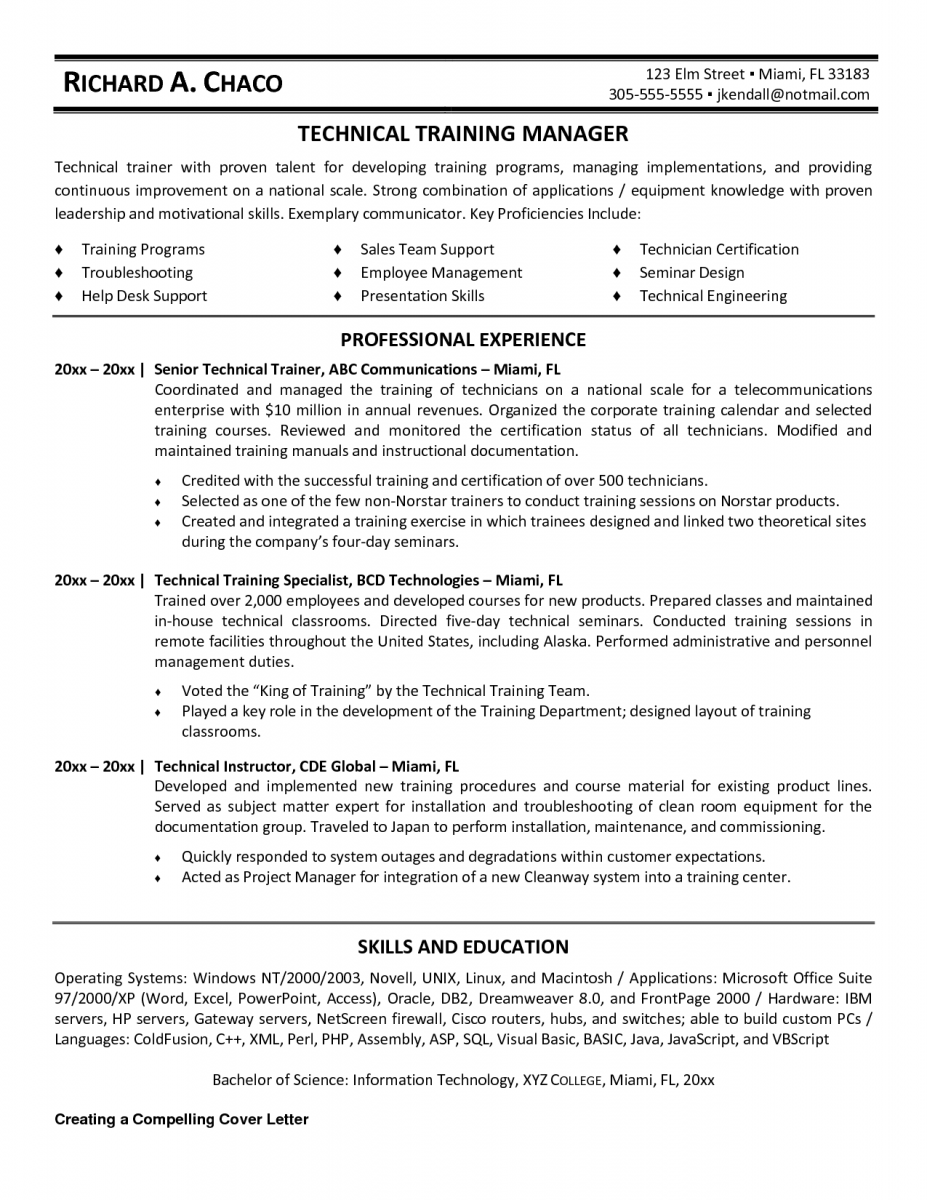 training manager resume training manager resume