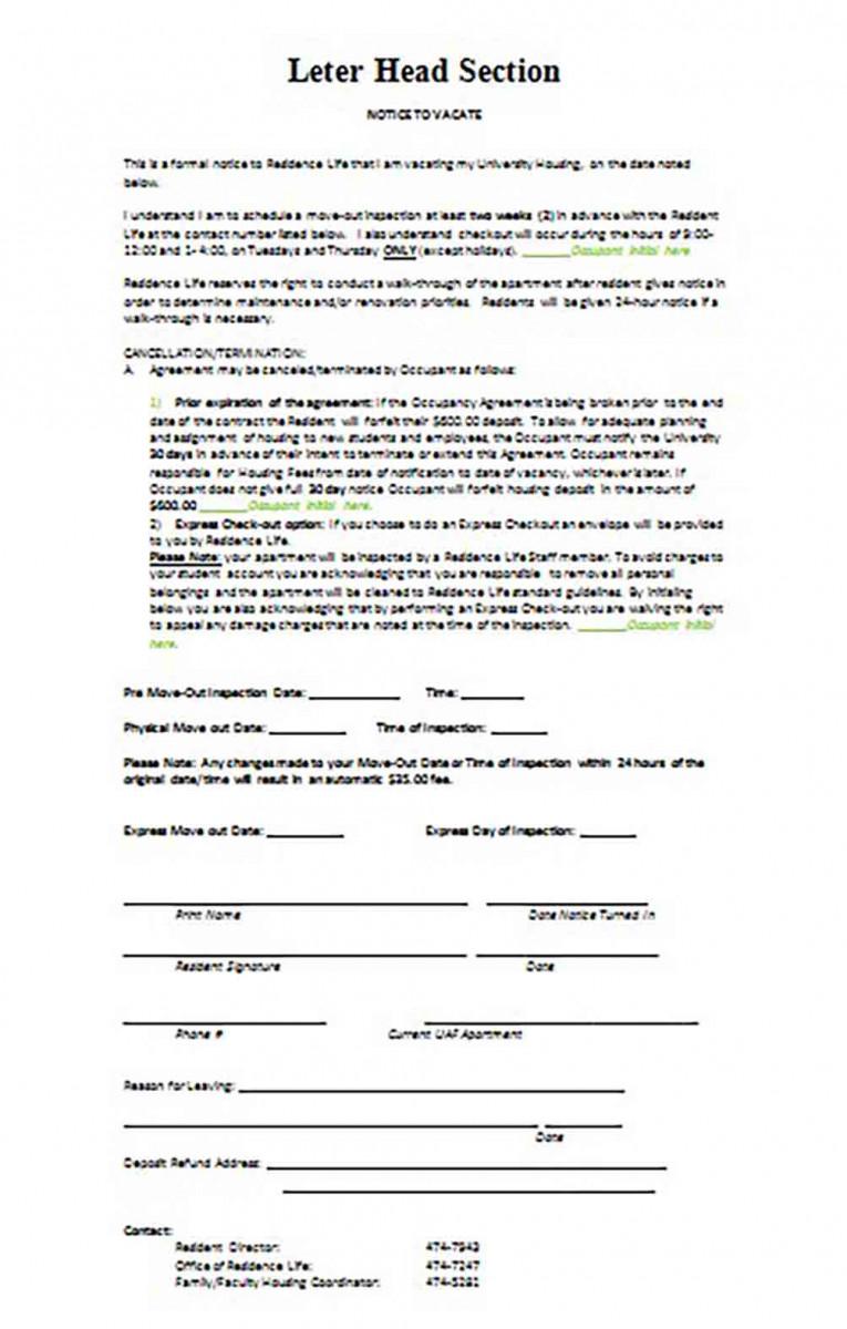 30 Day Move Out Notice templates 30 Day Move Out Notice templates