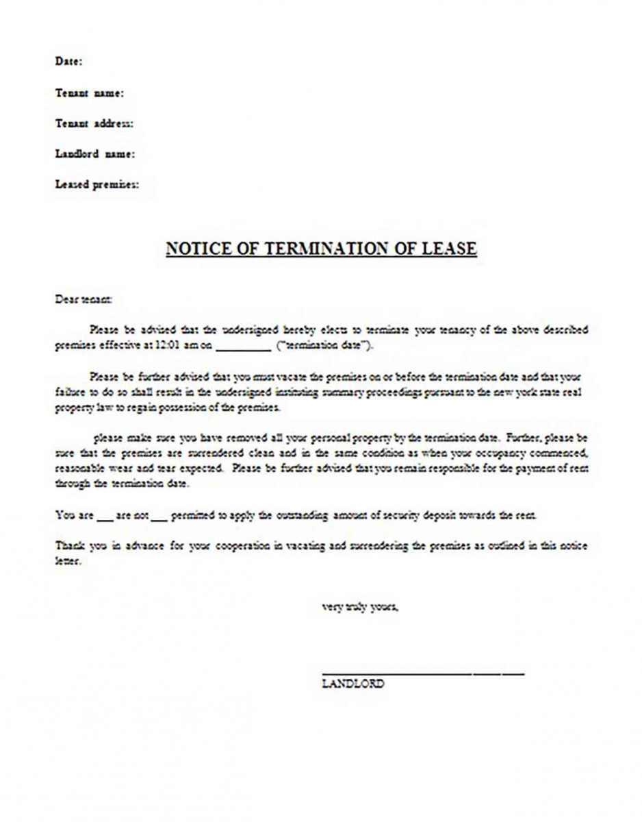 30 Day Notice to Terminate 30 Day Notice to Terminate