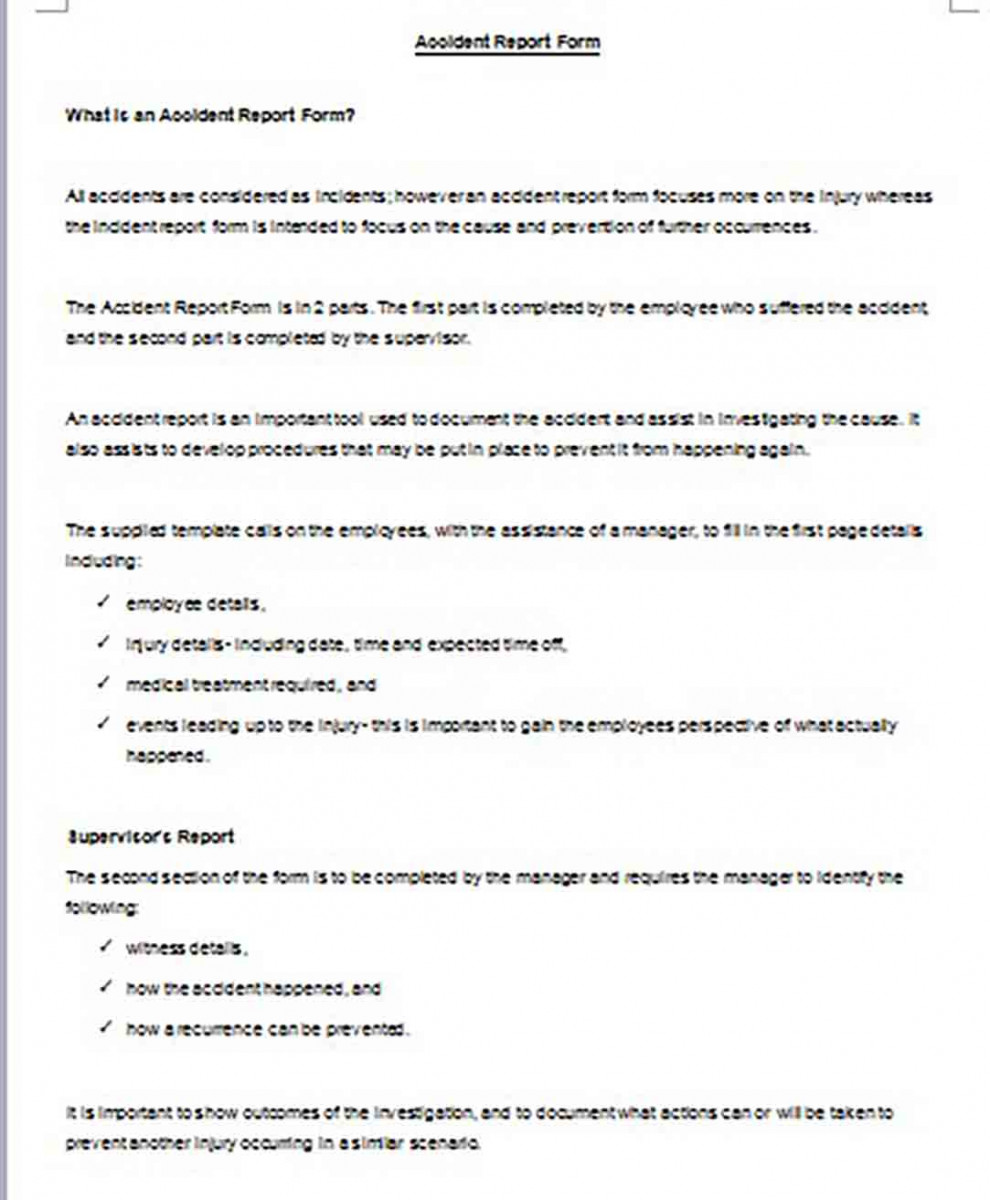 Accident Report Form Accident Report Form