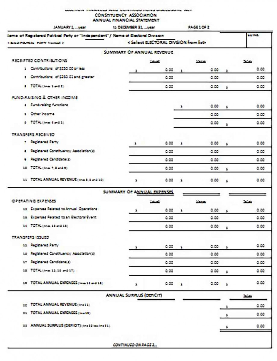 Annual Financial Statements templates Annual Financial Statements templates