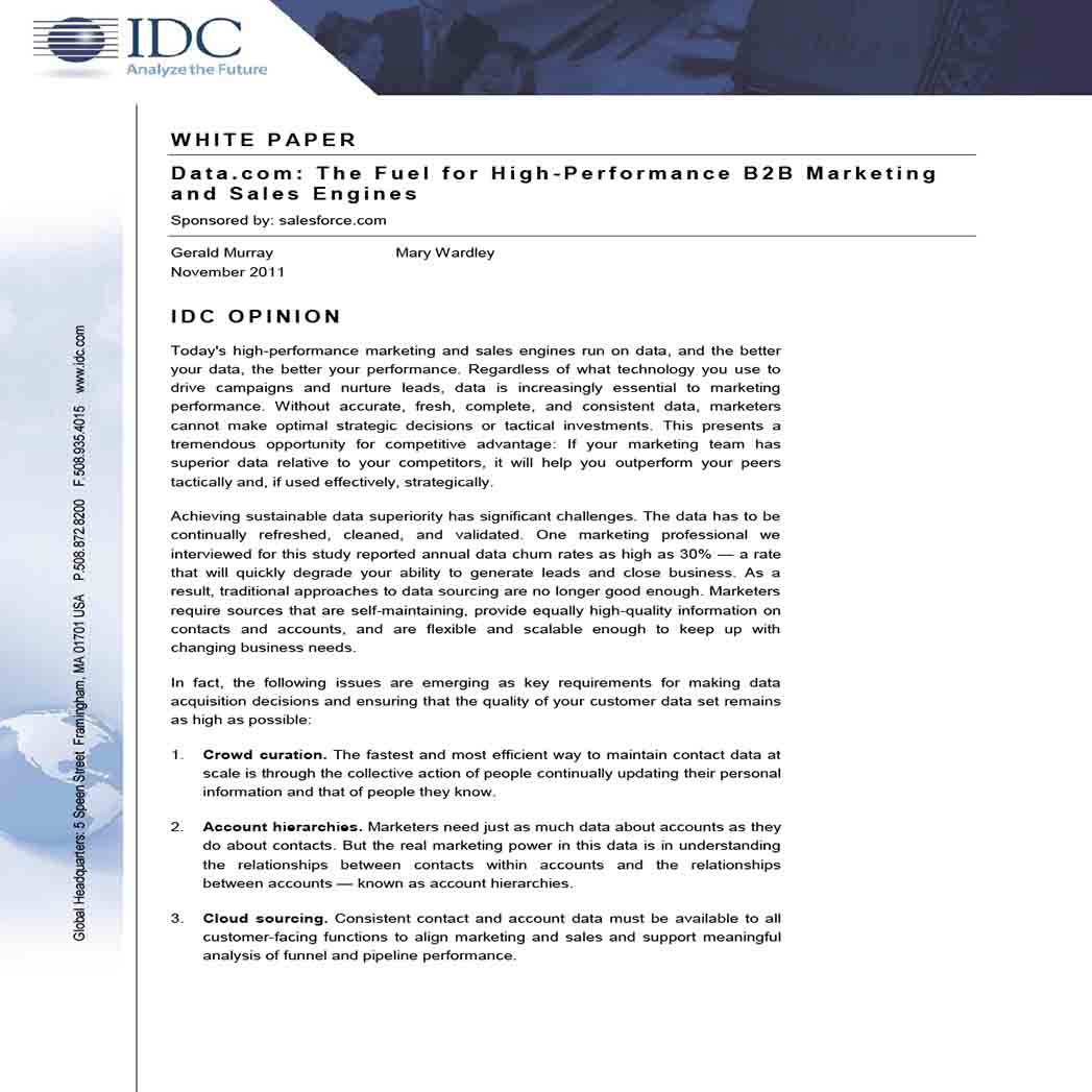 B2B Marketing White Paper 1 B2B Marketing White Paper 1