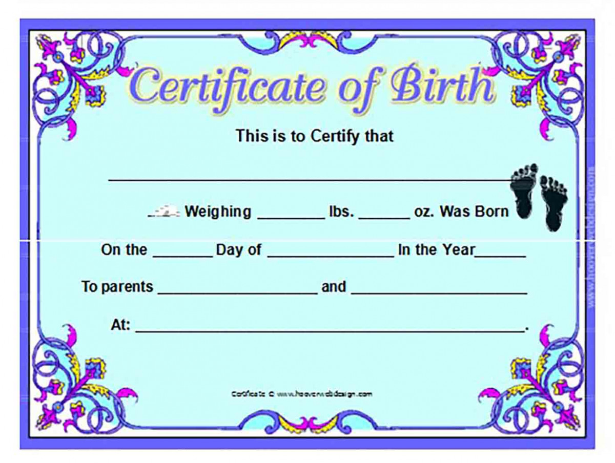 Baby Birth Certificate templates Format Baby Birth Certificate templates Format