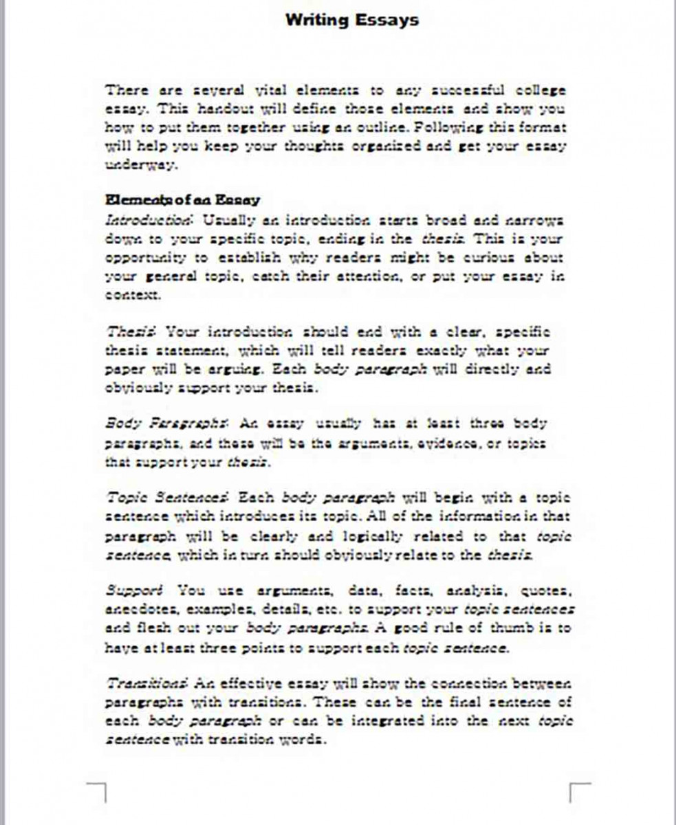 Basic Proper Essay Outline Format Basic Proper Essay Outline Format