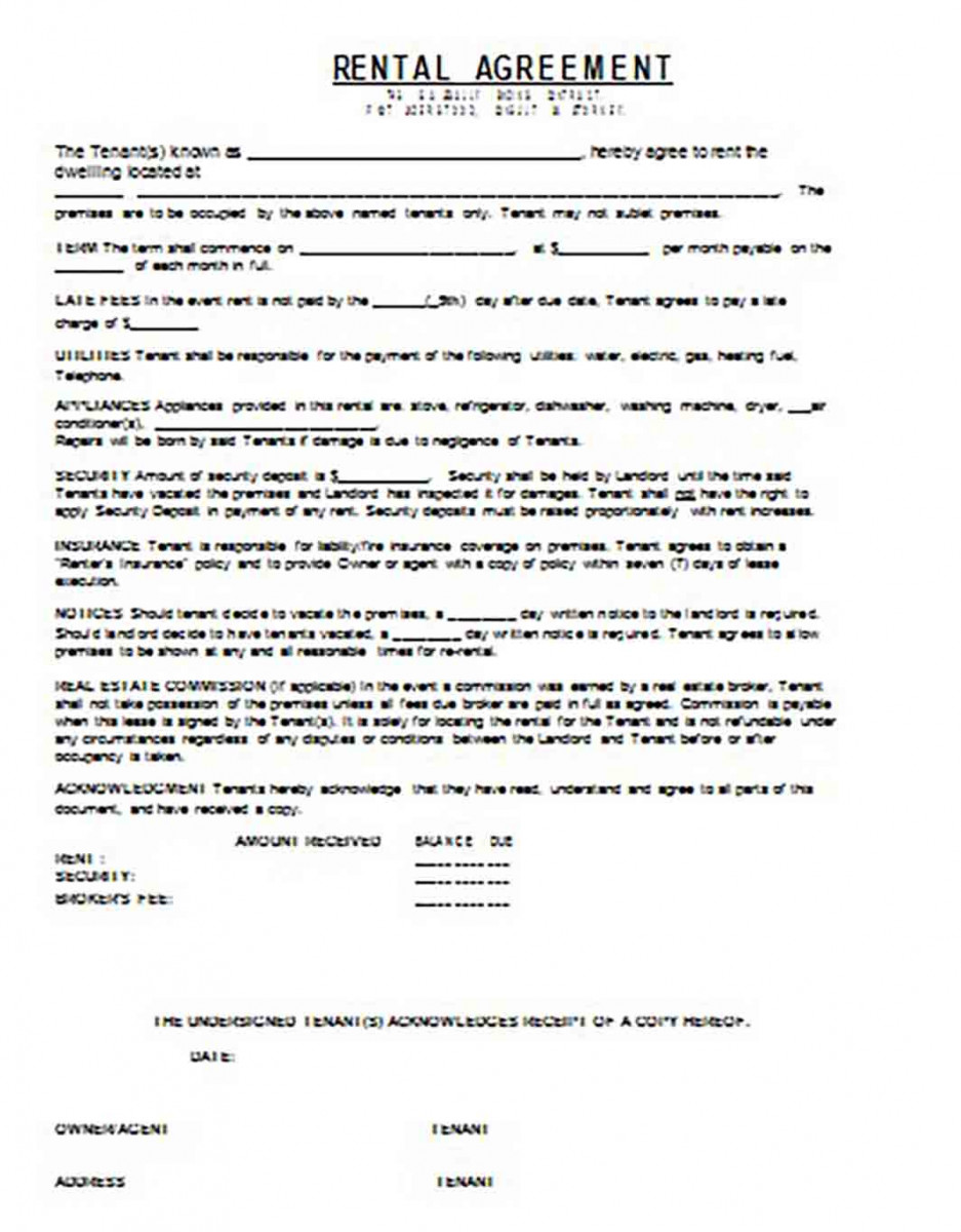 Basic Rental Agreement 1 Basic Rental Agreement 1