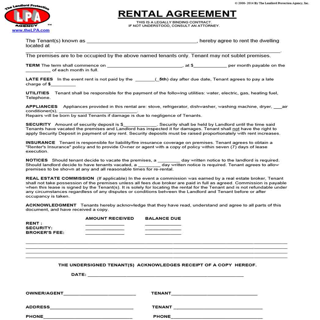 Basic Rental Agreement 1 Basic Rental Agreement 1