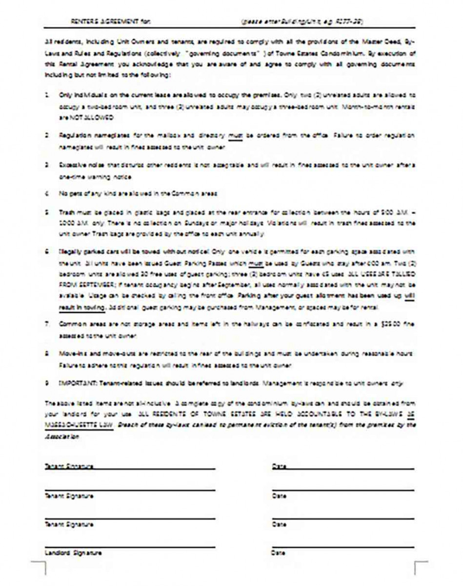 Basic Renters Agreement Basic Renters Agreement