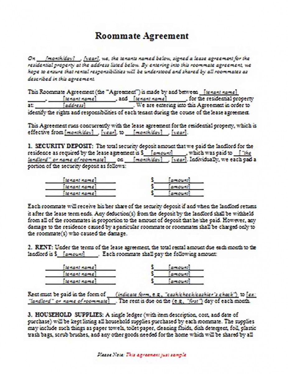 Basic Roommate Agreement templates Basic Roommate Agreement templates