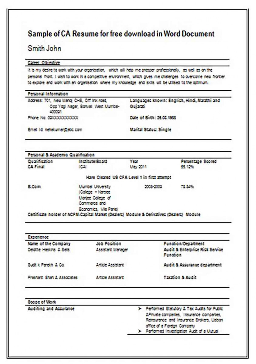 Beautiful Resume for CA Sample 2 Beautiful Resume for CA Sample 2