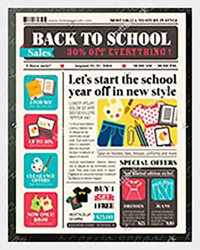 Best Back to School Promotional Design Newspaper Best Back to School Promotional Design Newspaper