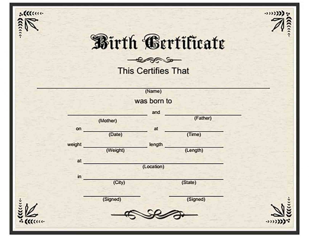 Birth Certificate Gothic Design Format Birth Certificate Gothic Design Format