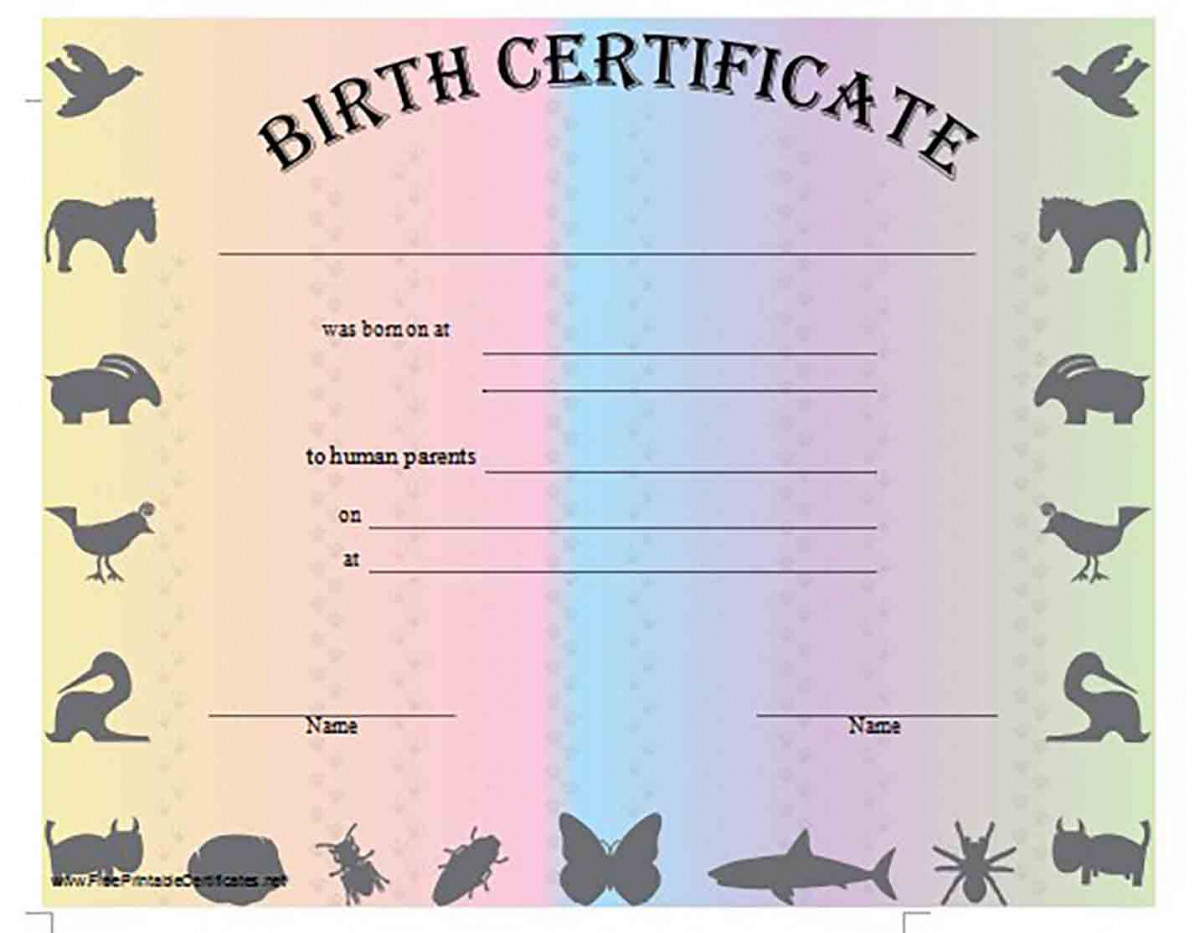 Birth Certificate for Pets Animal Printable Birth Certificate for Pets Animal Printable