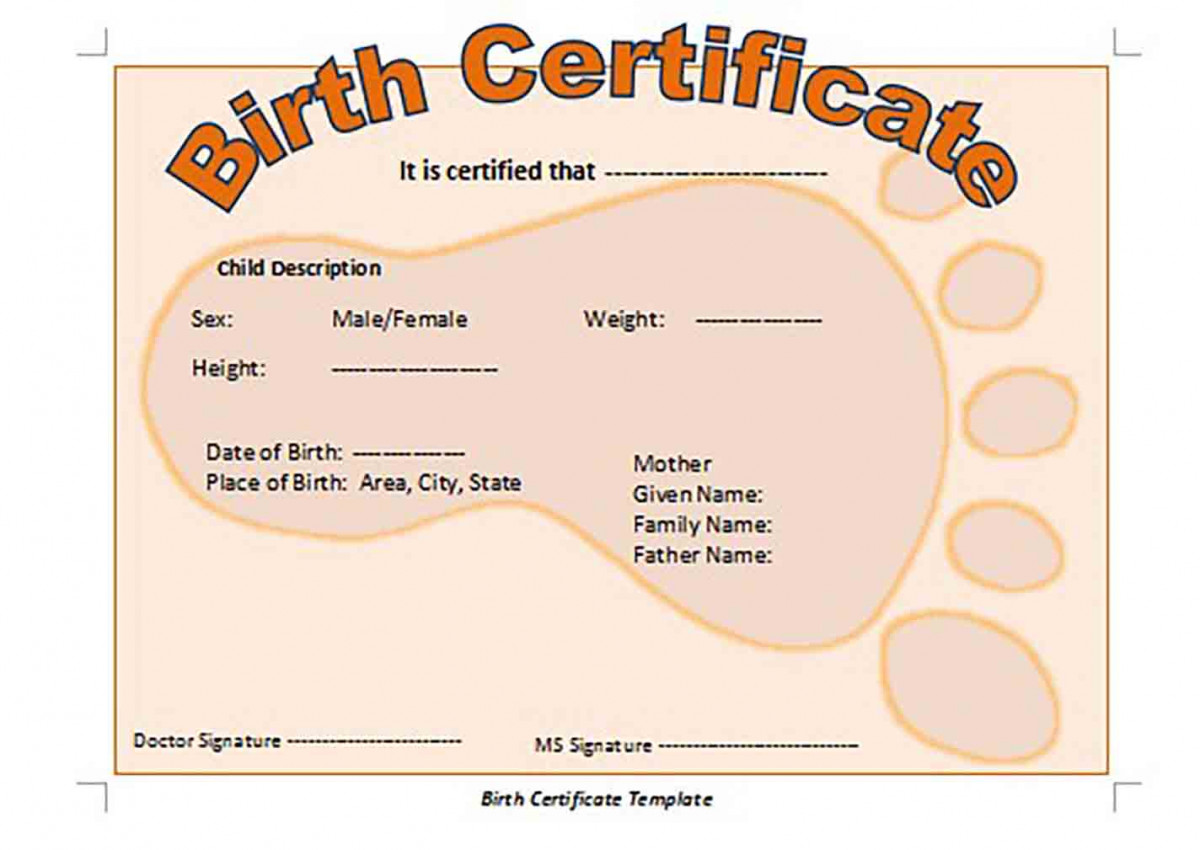 Birth Certificate Birth Certificate