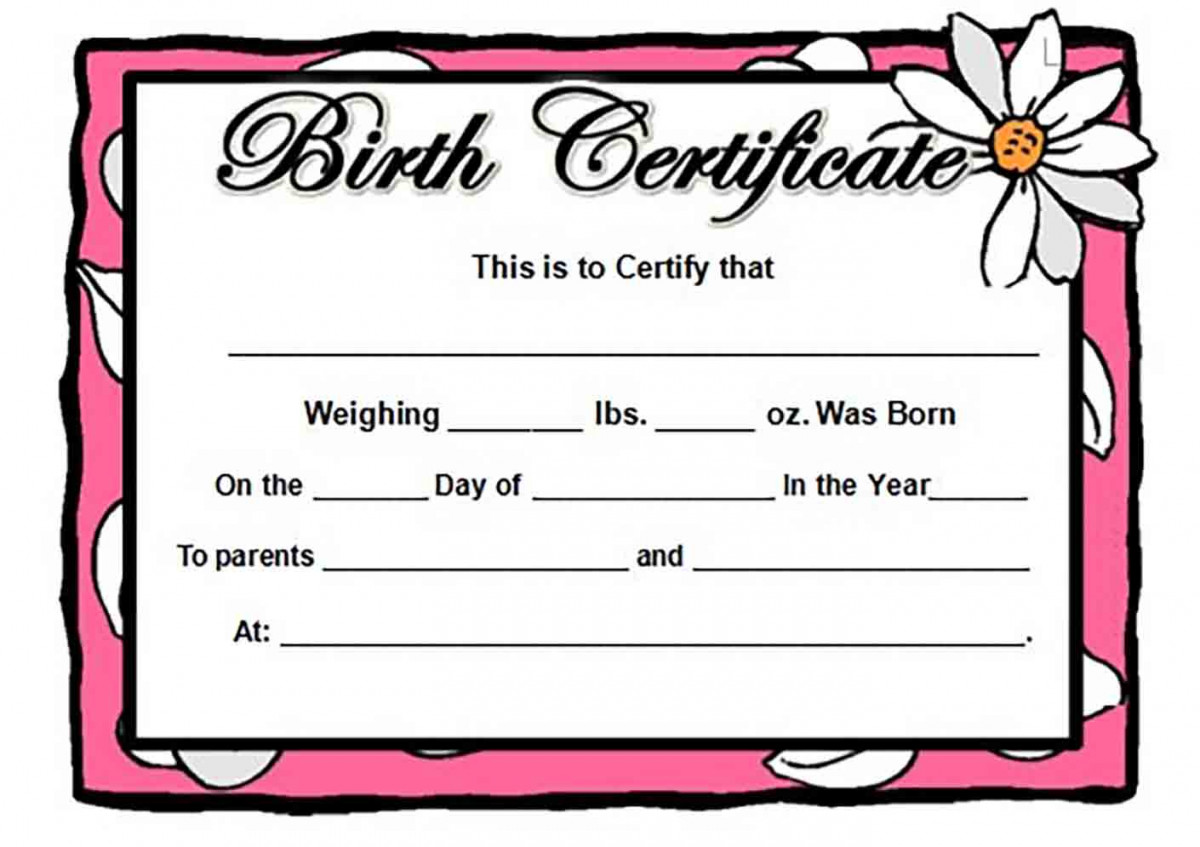 Blank Baby Birth Certificates for Blank Baby Birth Certificates for