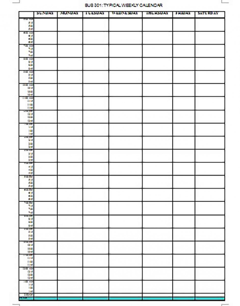 Blank Editable Weekly Calendar Blank Editable Weekly Calendar