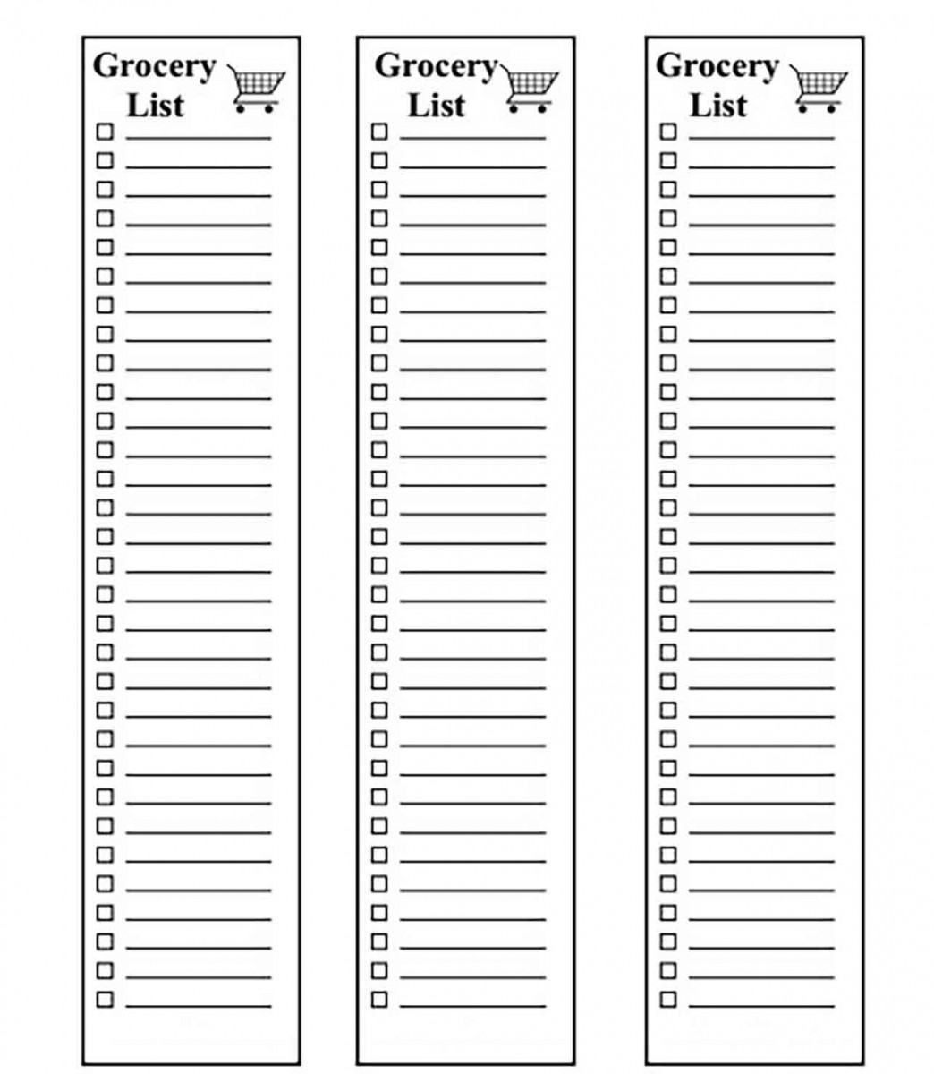 Blank Grocery List templates Blank Grocery List templates