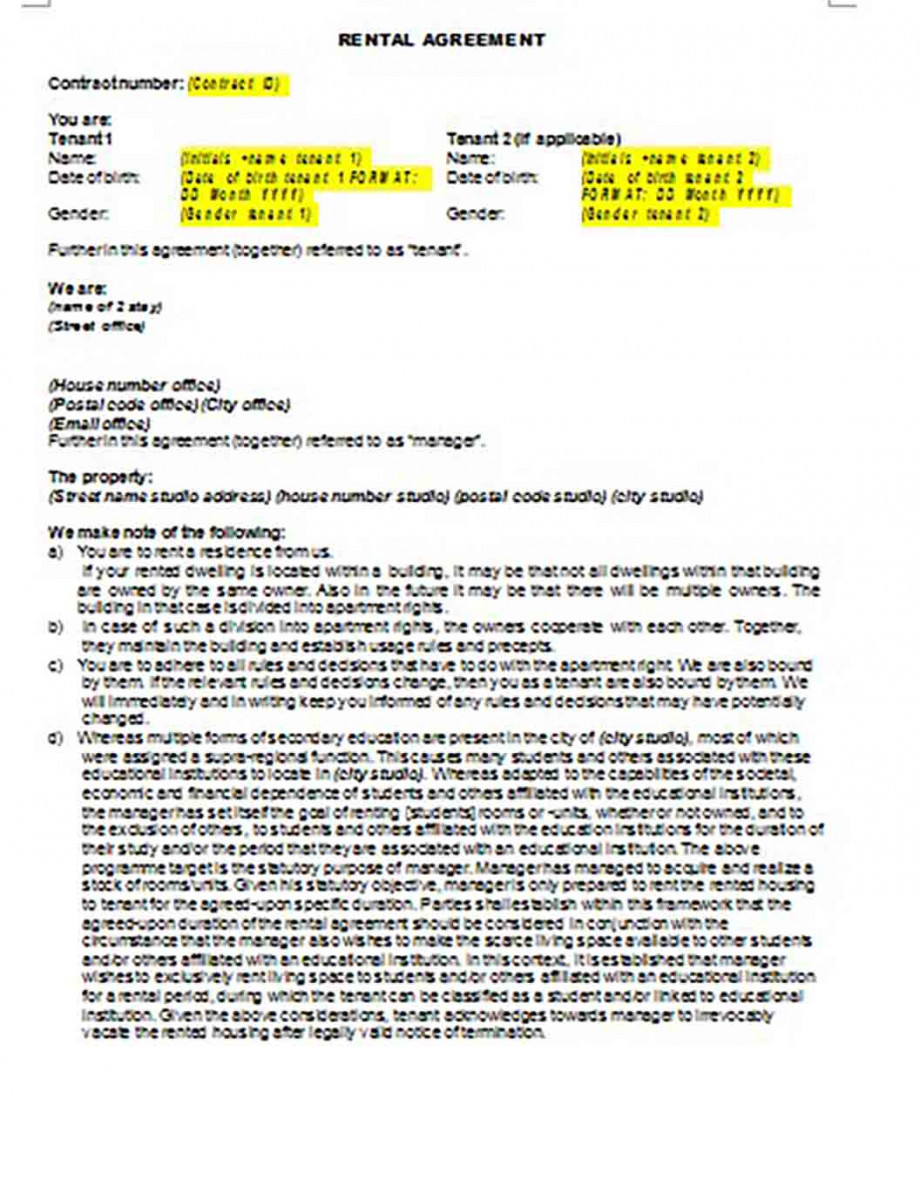 Blank Rental Agreement Blank Rental Agreement