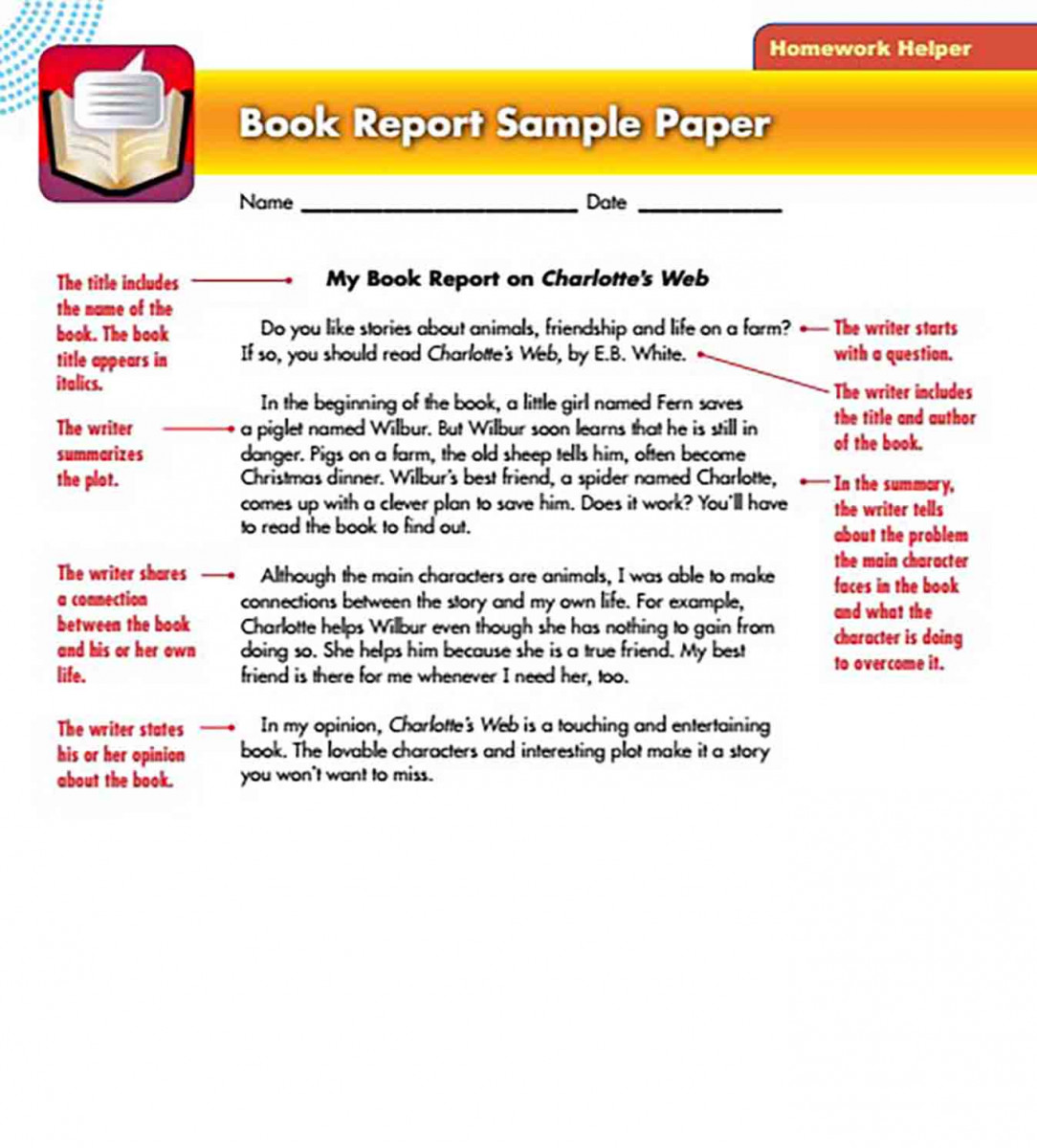 Book Report Sample Paper templates Book Report Sample Paper templates