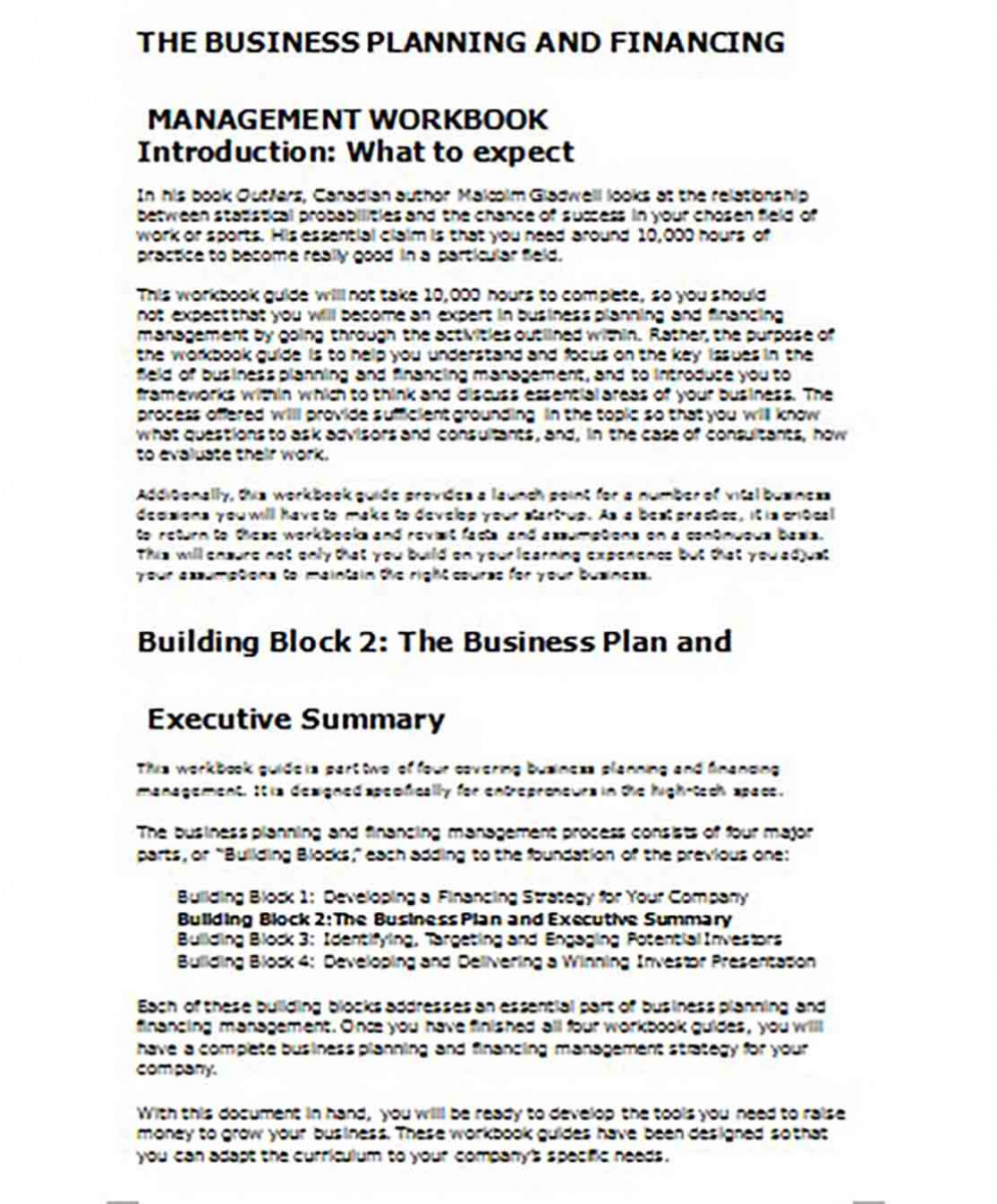 Business Plan Executive Summary Sample Business Plan Executive Summary Sample