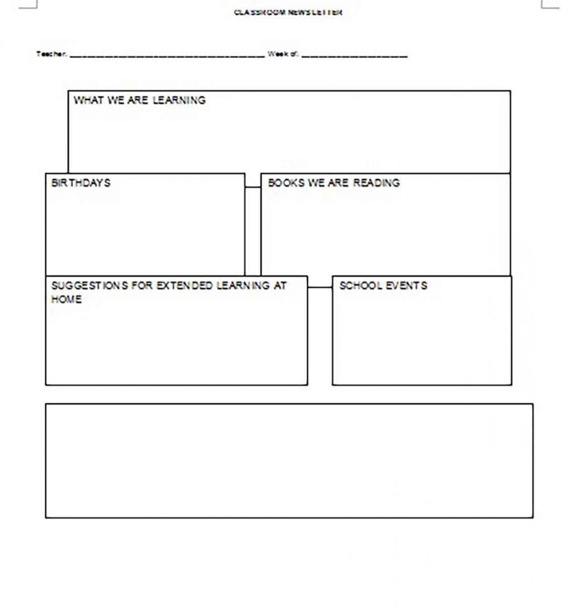 Classroom Newsletter templates Classroom Newsletter templates