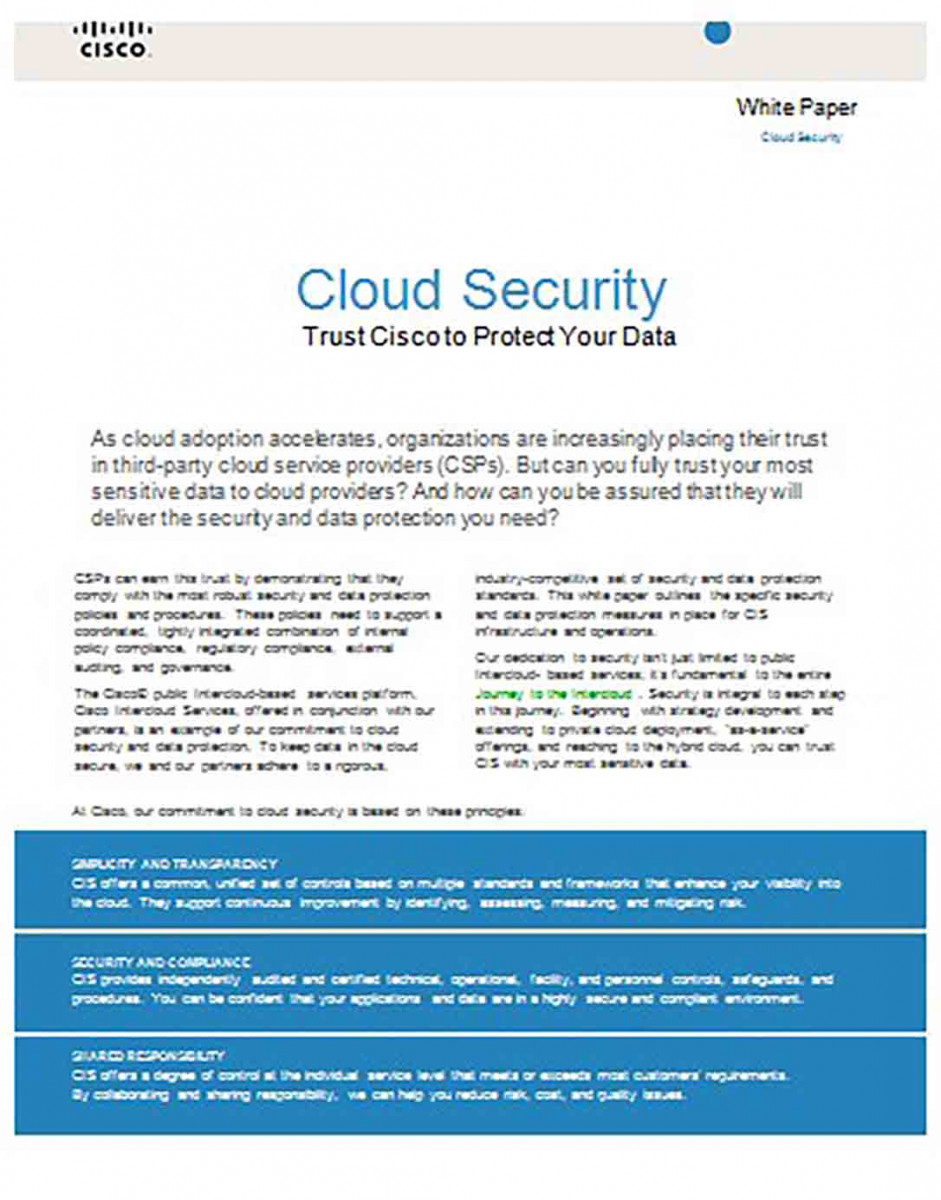 Cloud Security White Paper Cloud Security White Paper