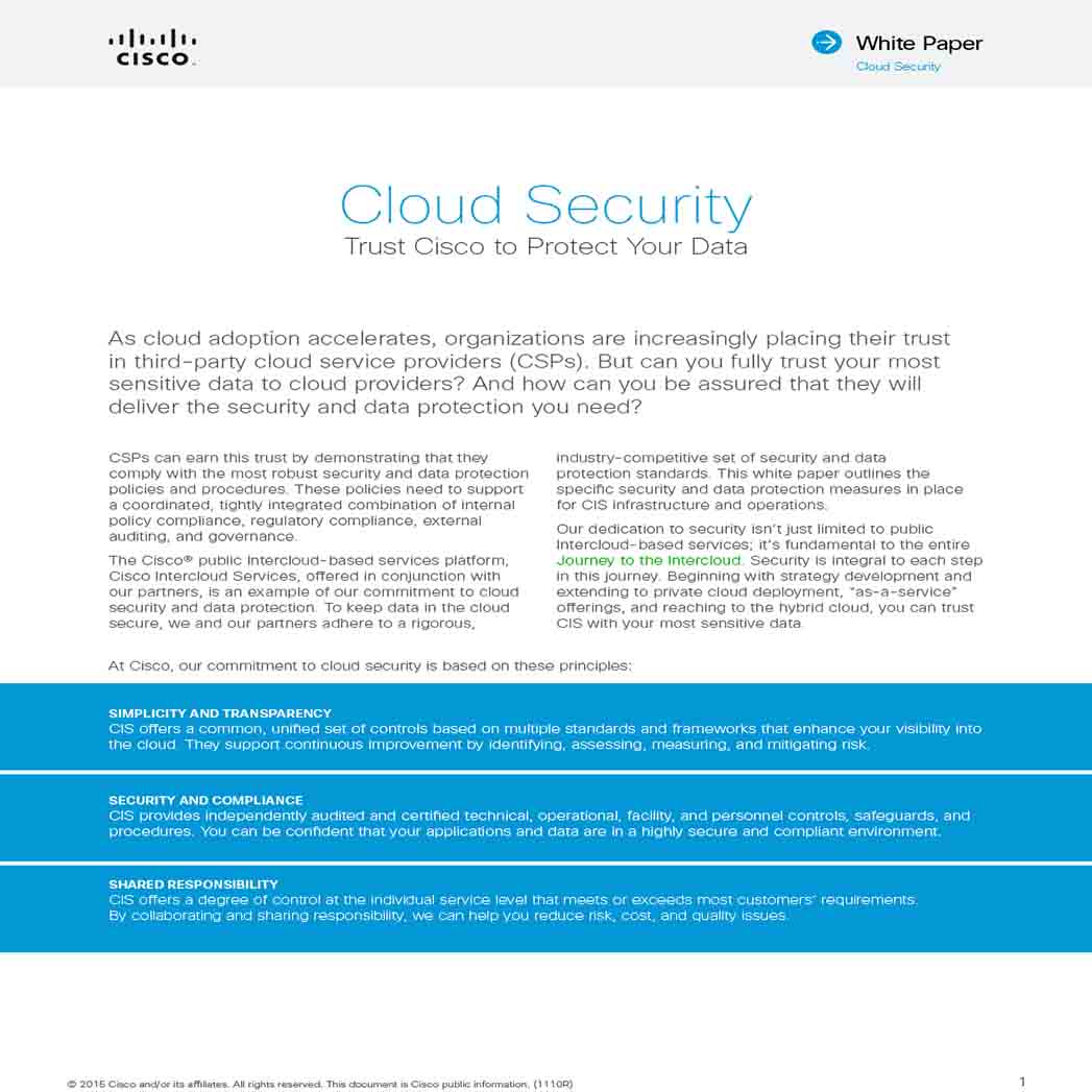 Cloud Security White Paper 1 Cloud Security White Paper 1