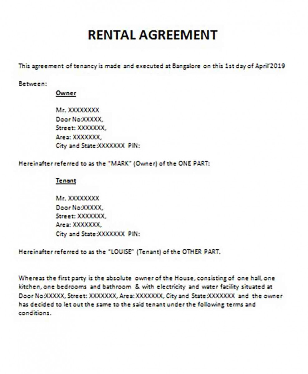 Construction House Basic Rental Agreement Construction House Basic Rental Agreement
