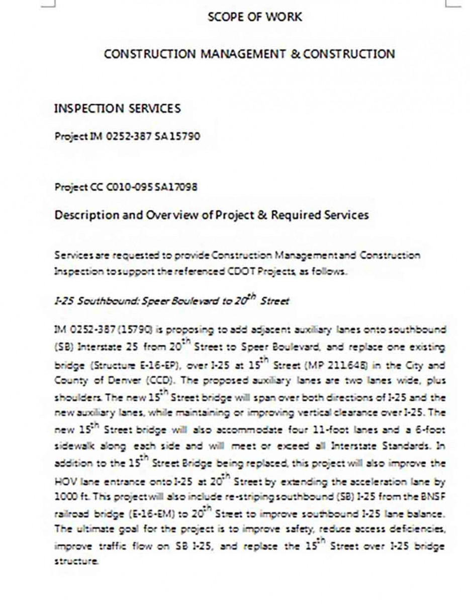 Construction Scope of Work templates Construction Scope of Work templates
