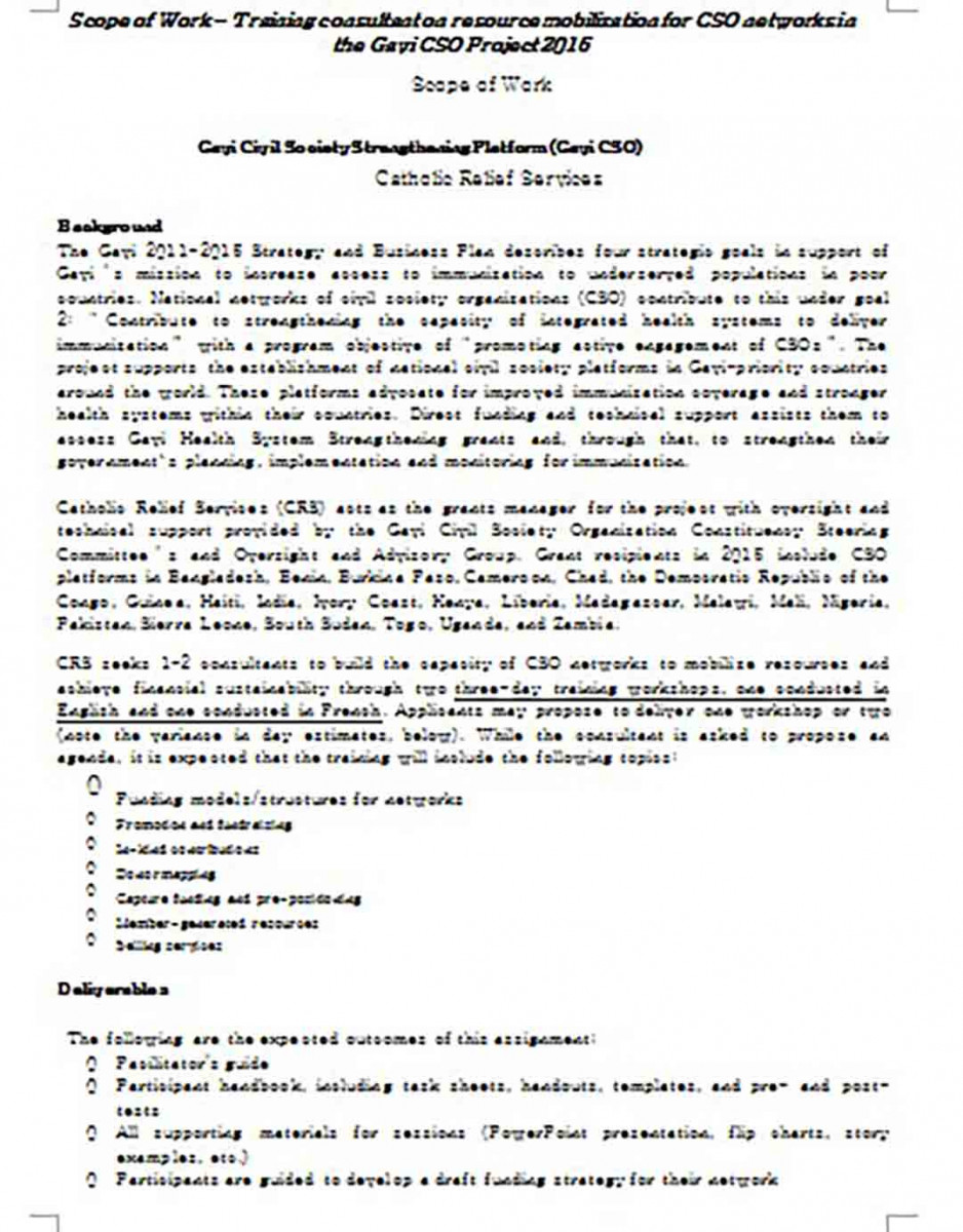 Consultant Scope of Work templates Consultant Scope of Work templates