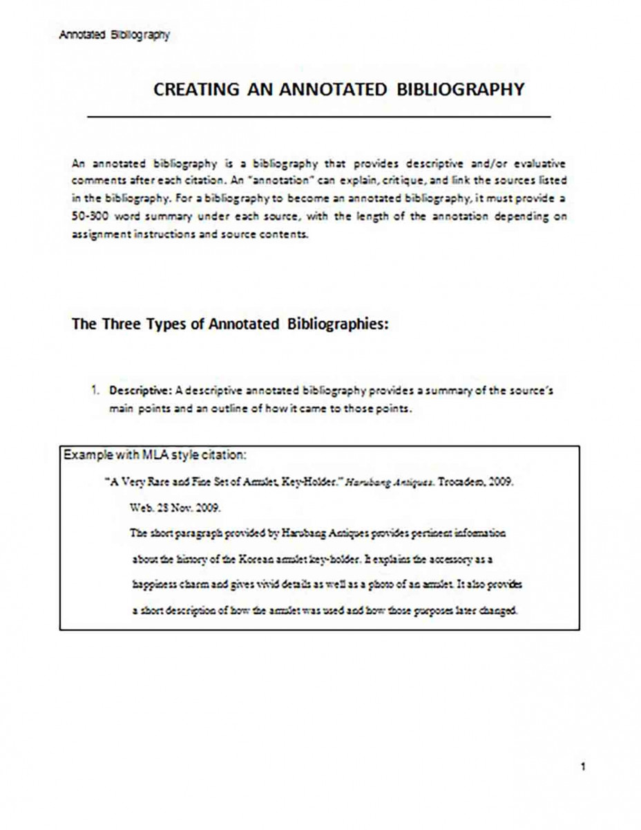 Creating an Annotated Bibliography Generator Sample 1 Creating an Annotated Bibliography Generator Sample 1