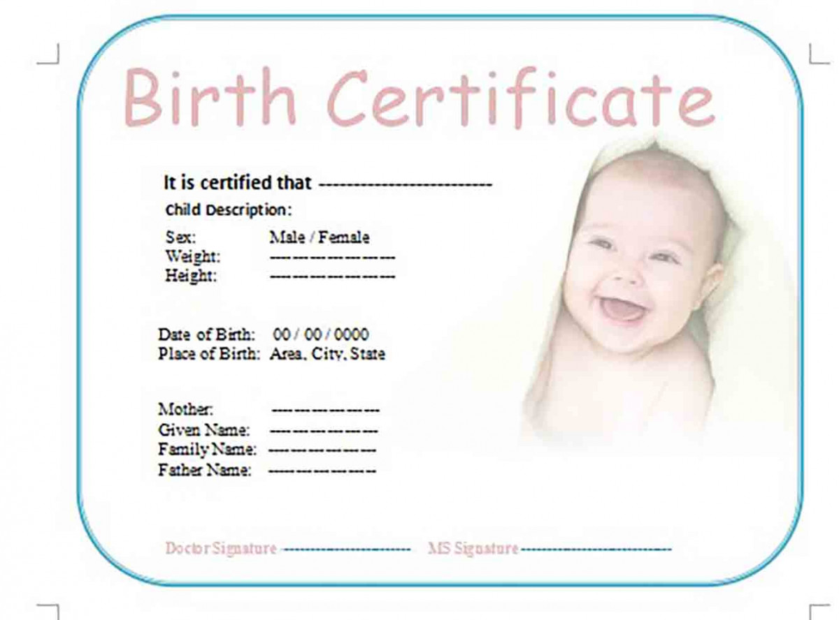 Cute Baby Birth Certificate templates Editable 1 Cute Baby Birth Certificate templates Editable 1