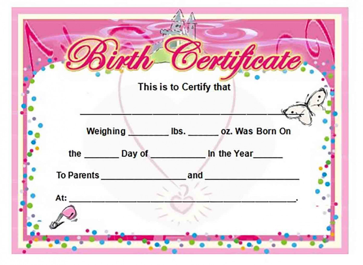 Cute Baby Girl Birth Certificate templates Printable Cute Baby Girl Birth Certificate templates Printable