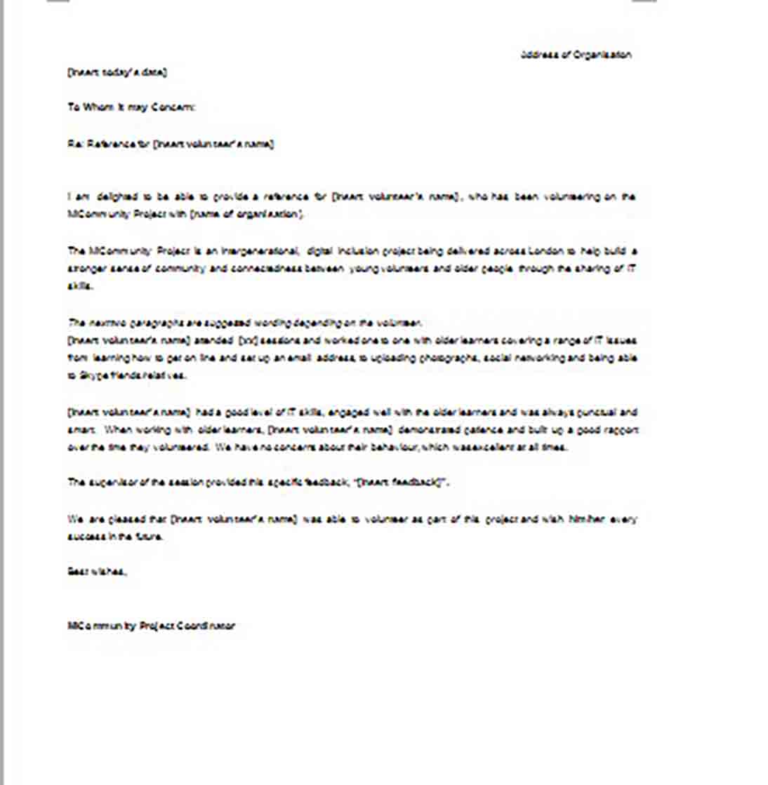 Editable Letter of Recommendation for Student Volunteer Editable Letter of Recommendation for Student Volunteer