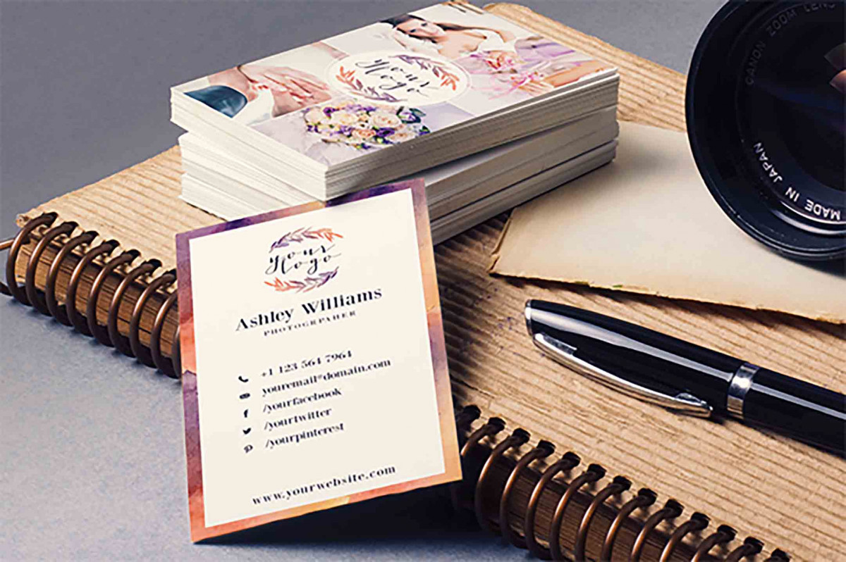 Elegant Watercolor Staples Business Card Elegant Watercolor Staples Business Card