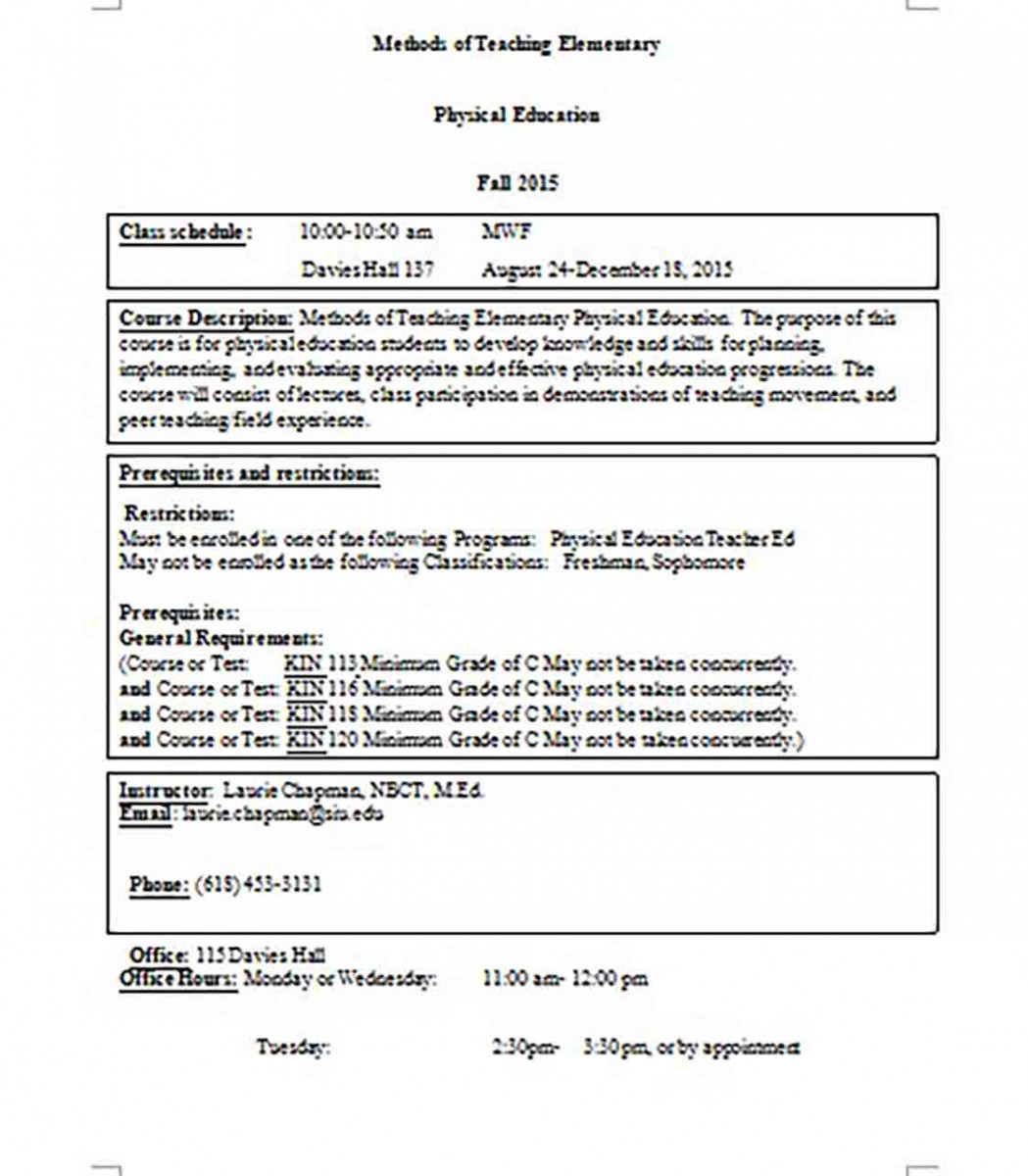 Elementary Class Schedule Elementary Class Schedule
