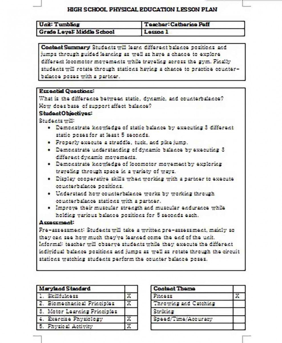 Elementary Physical Education Lesson Plan templates Word Elementary Physical Education Lesson Plan templates Word