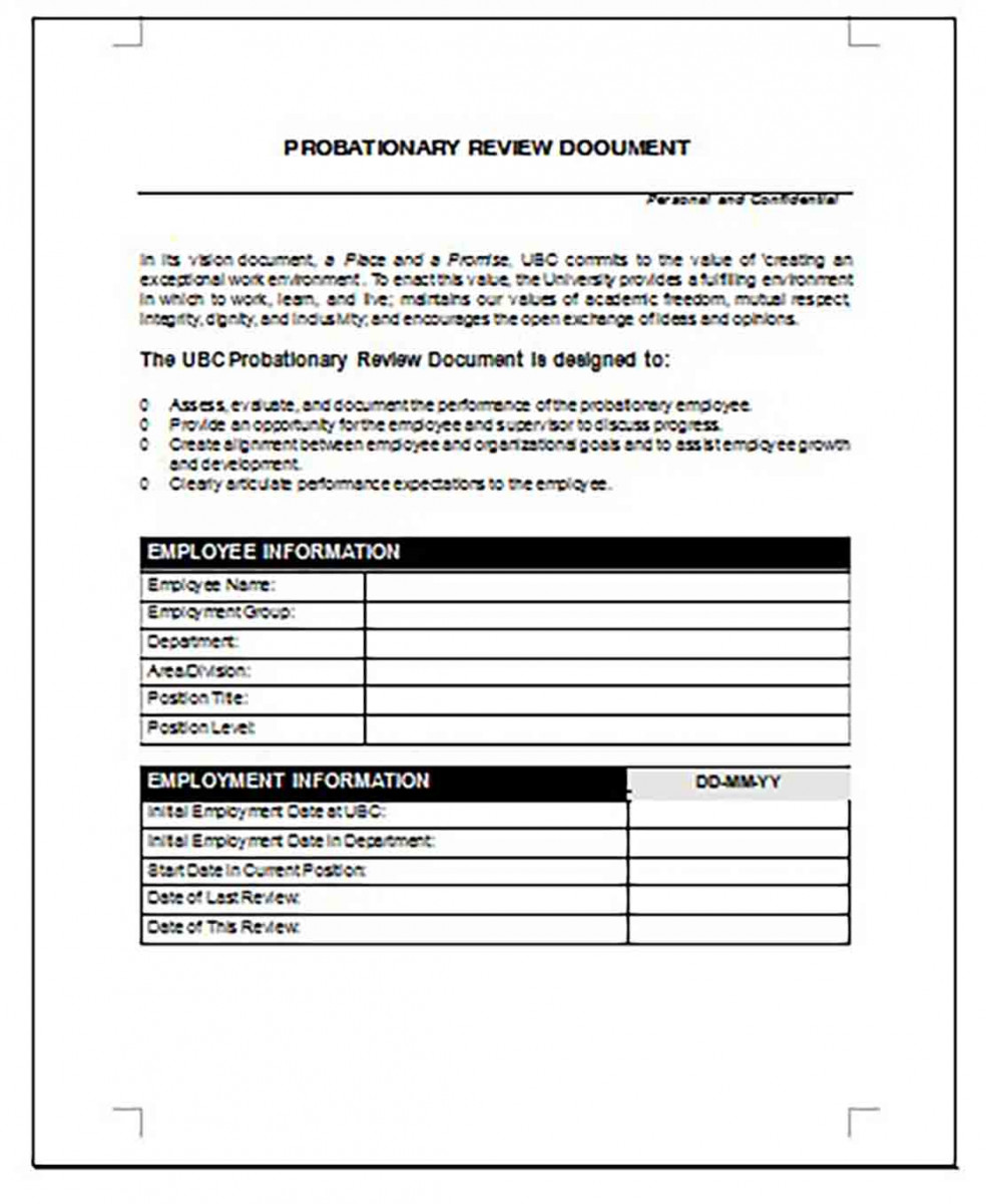 Employee Probation Review templates Employee Probation Review templates