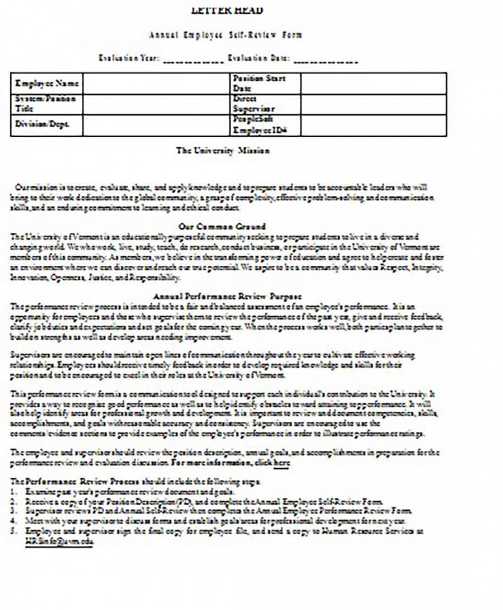 Employee Self Review templates Employee Self Review templates