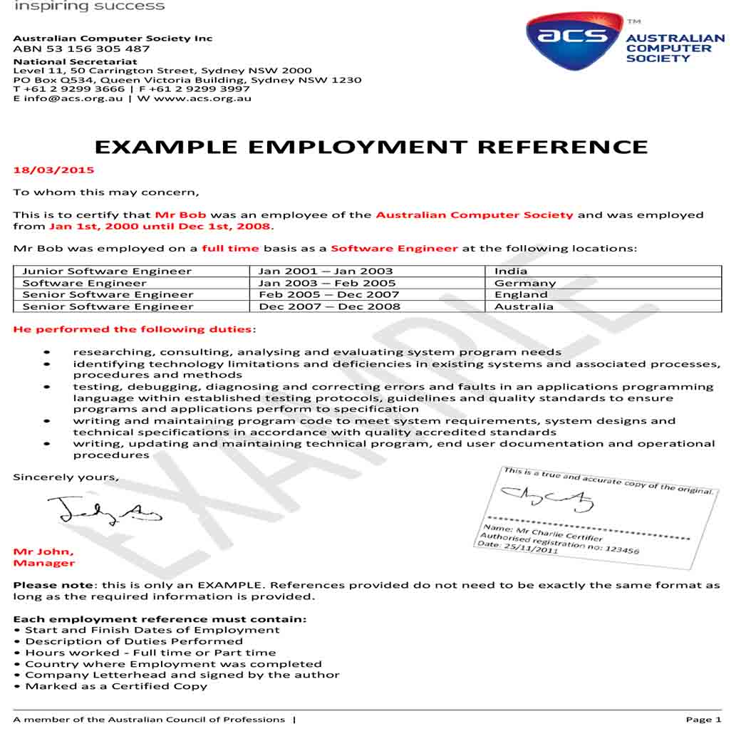 Example Employment Reference templates 1 Example Employment Reference templates 1