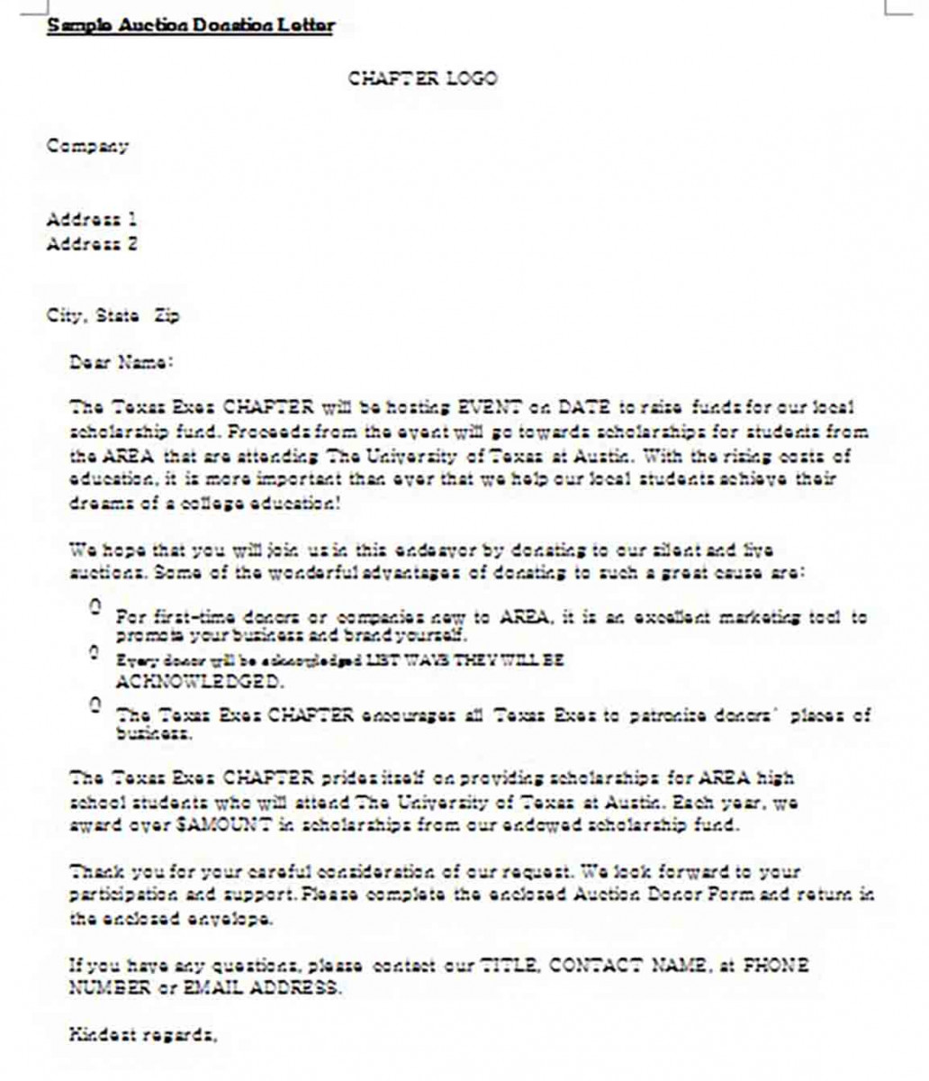 Example of Company Donation Letter Example of Company Donation Letter