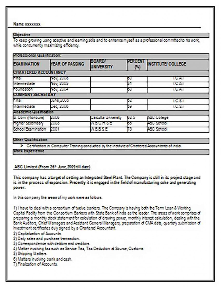 Excellent Resume Format Excellent Resume Format