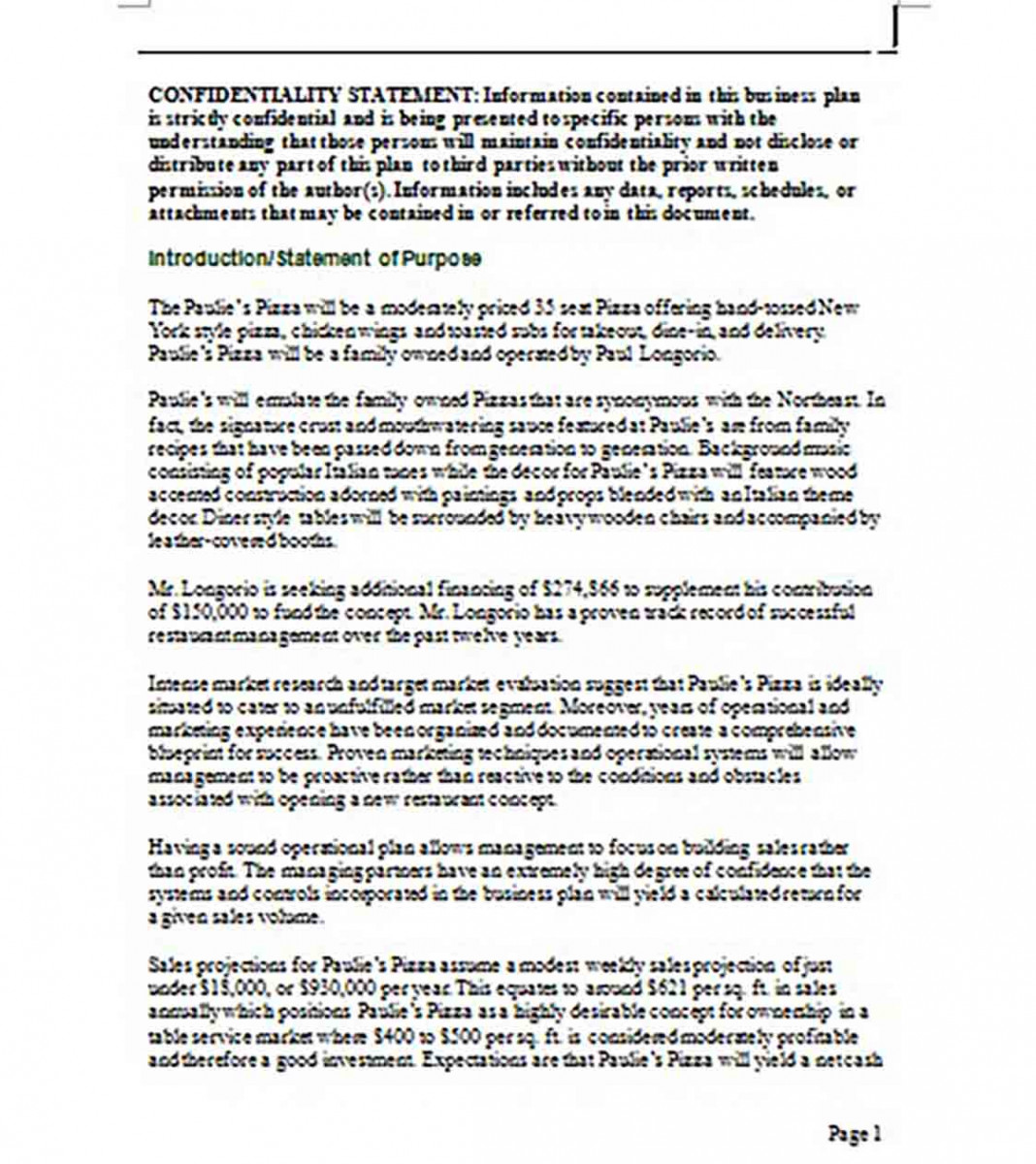 Executive Summary Sample Restaurant Executive Summary Sample Restaurant